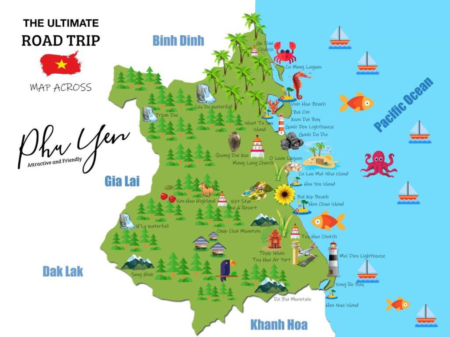 Bản đồ du lịch Phú Yên - Bản đồ Phú Yên
