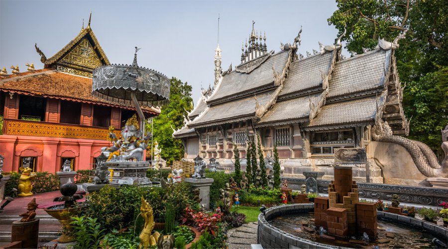 tham quan chùa bạc wat sri suphan mùa nào đẹp 