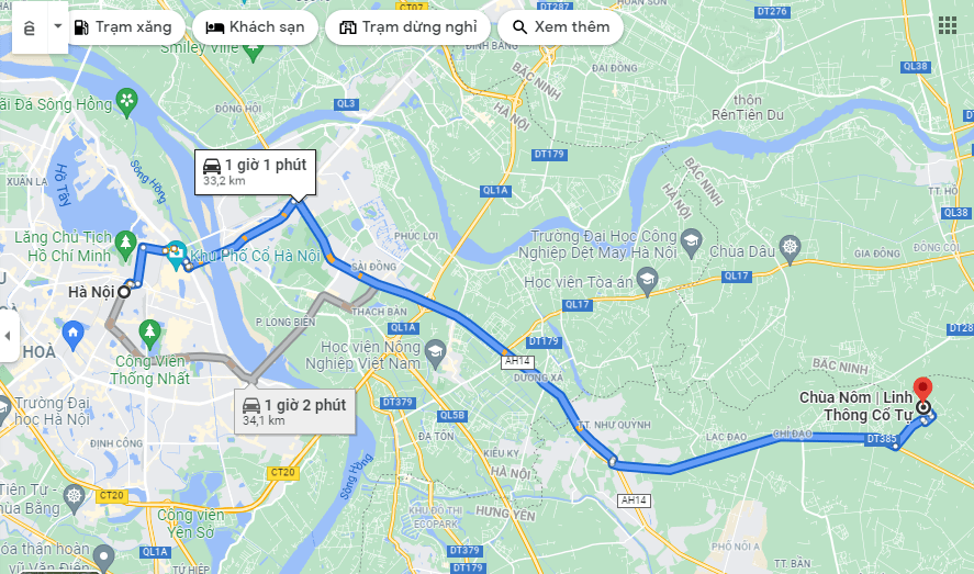 Bản đồ chỉ đường đến chùa Nôm Hưng Yên