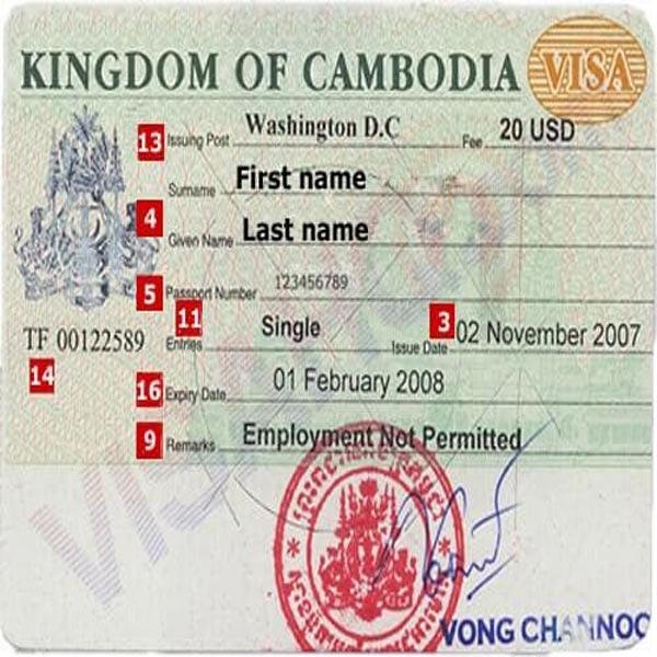 Visa được xem như giấy phép thông hành tại Campuchia