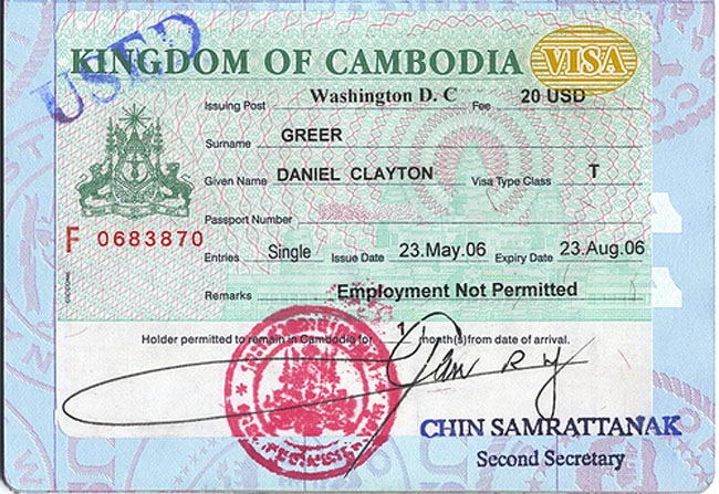 Visa thị thực của Campuchia