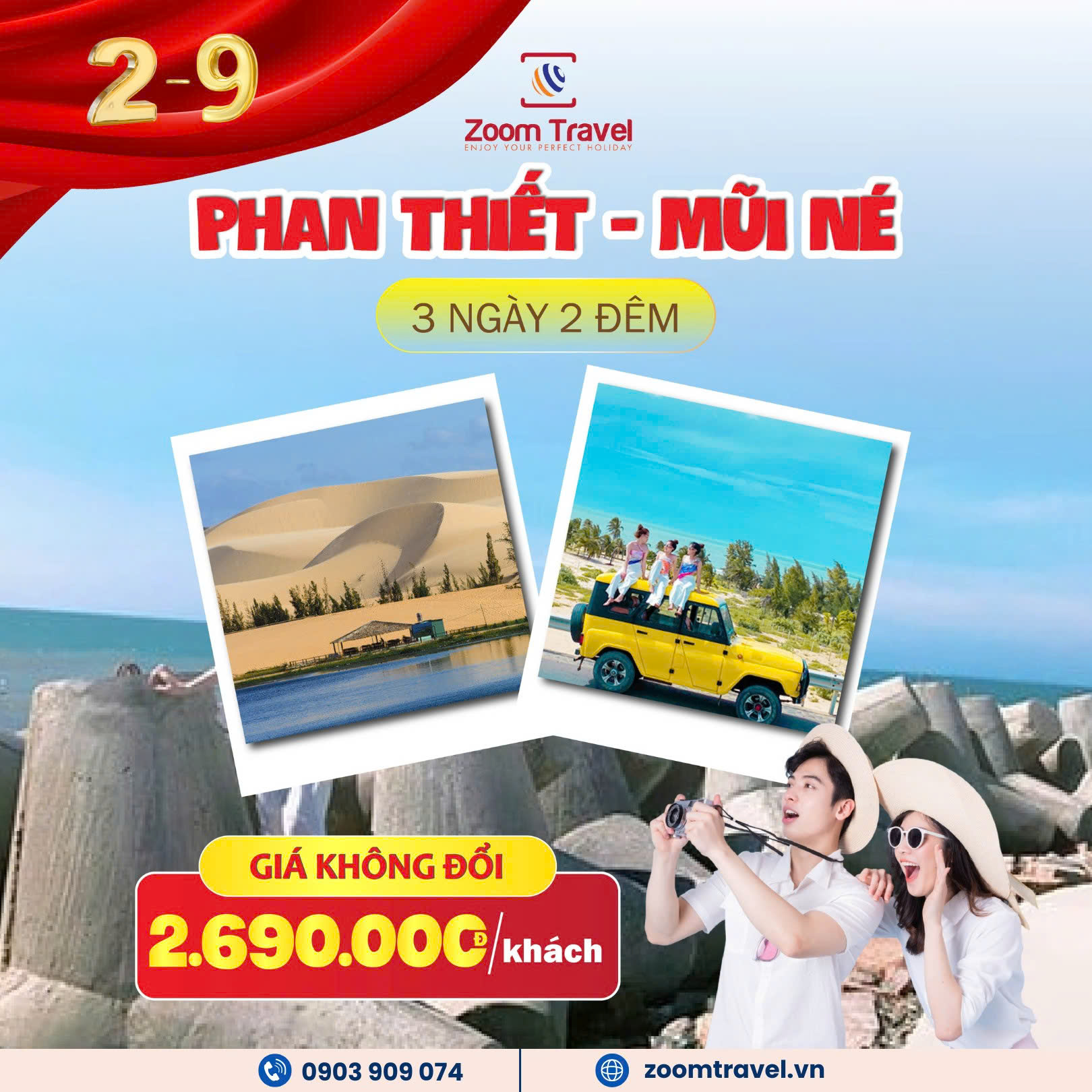 TOUR MŨI NÉ - PHAN THIẾT 3 NGÀY 2 ĐÊM 2/9 2025