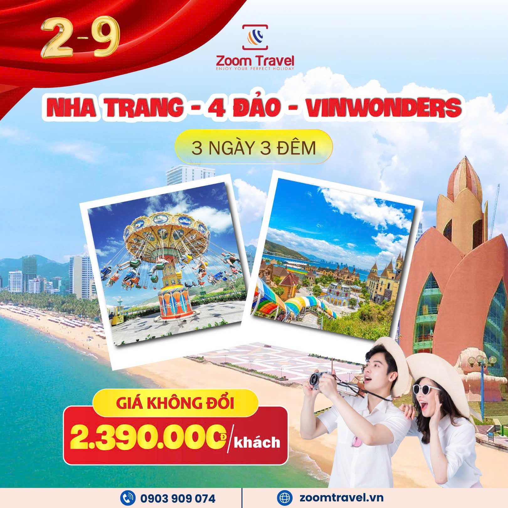 TOUR NHA TRANG - 4 ĐẢO - VINWONDERS 3N3Đ LỄ 2/9 