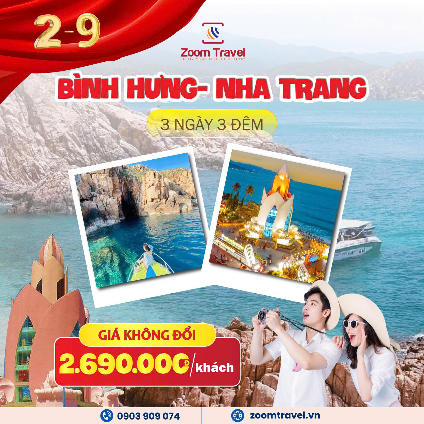 TOUR NHA TRANG - BÌNH HƯNG - 3N3Đ LỄ 02/09/2025