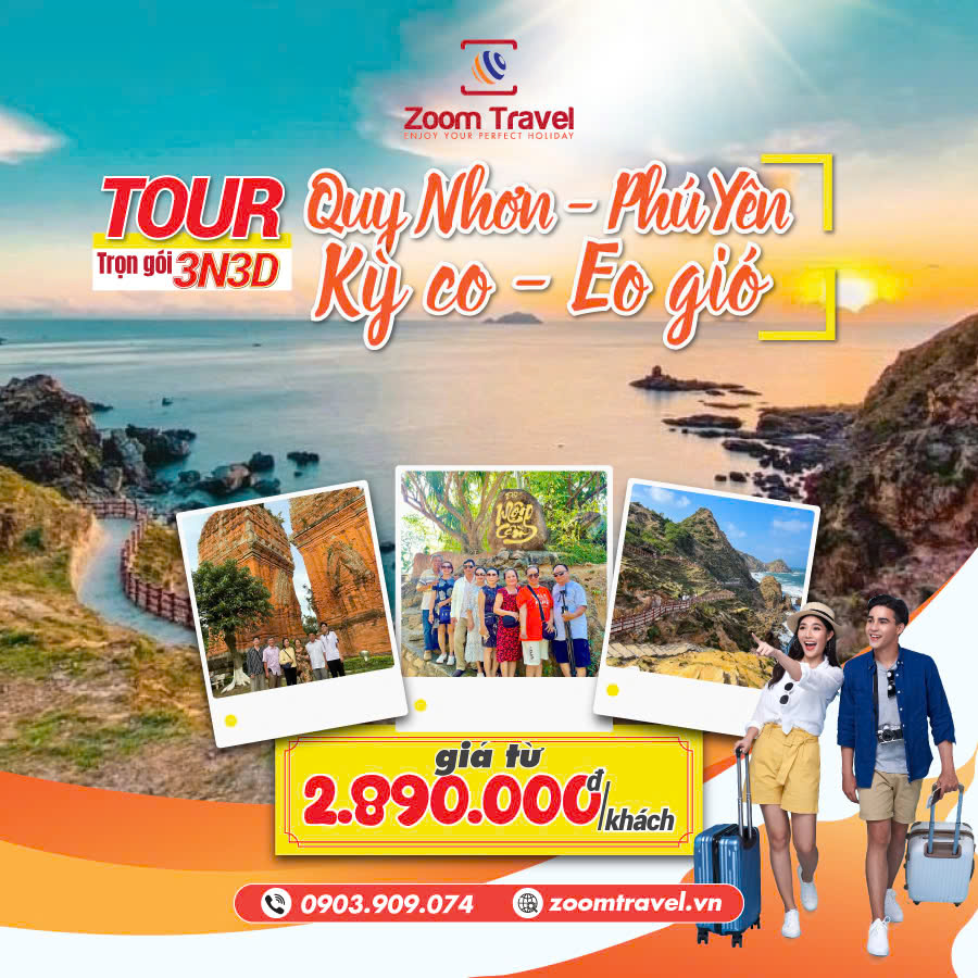 TOUR QUY NHƠN - PHÚ YÊN -  KỲ CO - EO GIÓ 3N3Đ